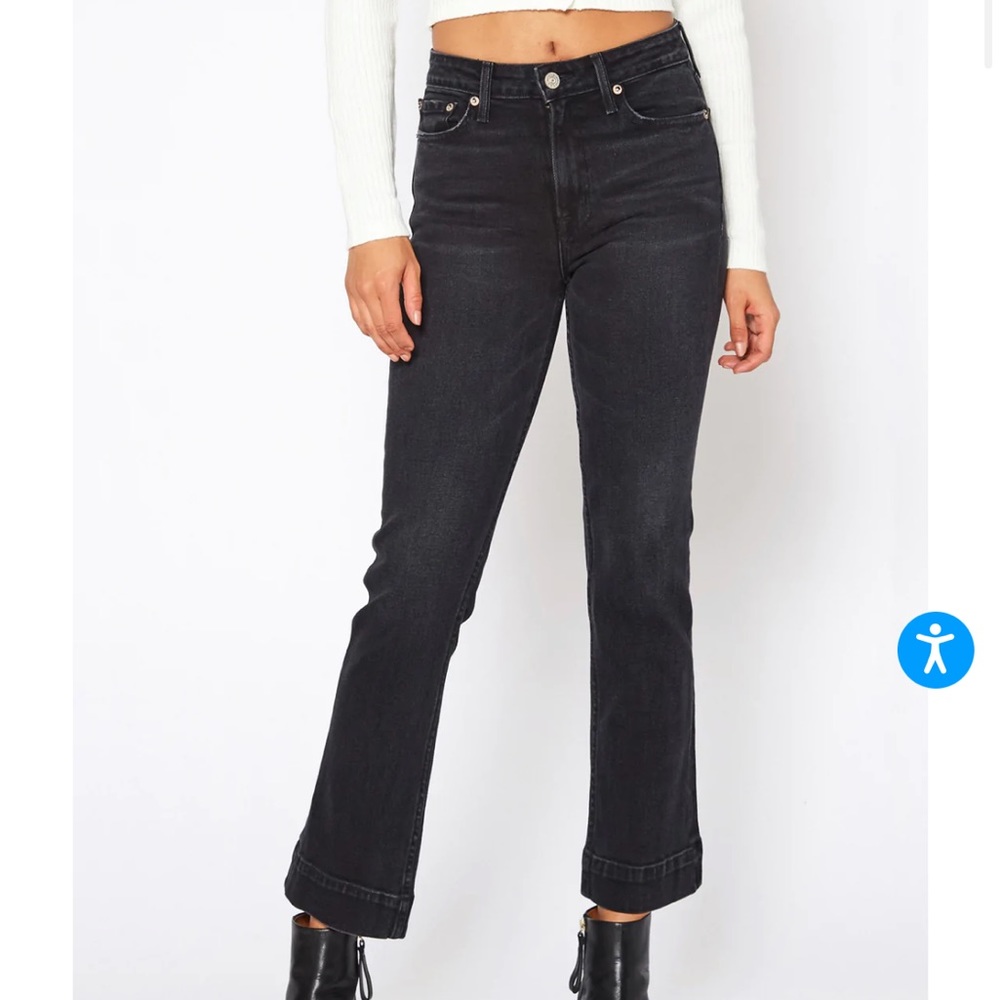 NoEnd denim Kick Flare jeans in washed black